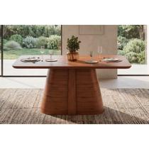 Mesa Jantar Ryze c/Tampo MDF Curvo 170x90cm Freijo DJ Móveis Mesa Jantar Ryze c/Tampo MDF Curvo 170x90cm Freijo DJ Móveis