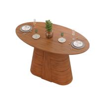 Mesa Jantar Ryze c/Tampo MDF Oval 183x100cm Freijo DJ Móveis Mesa Jantar Ryze c/Tampo MDF Oval 183x100cm Freijo DJ Móveis