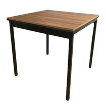 Mesa Jantar Sala Compacta 80x80 Estilo Industrial com Base em U Móvel Resistente