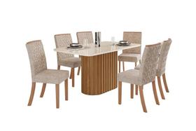 Mesa Jantar Solana 160 6 Cadeiras Esther Creme - Henn