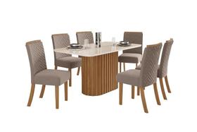 Mesa Jantar Solana 160 6 Cadeiras Malu Amendoa - Henn