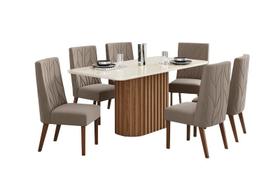 Mesa Jantar Solana 180 6 Cadeiras Eloa Cacau Amendoa - Henn