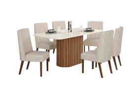Mesa Jantar Solana 180 6 Cadeiras Eloa Linho - Henn