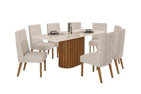 Mesa Jantar Solana 200 8 Cadeiras Eloa Linho - Henn