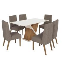 Mesa Jantar Solus 160 6 Cadeiras Eloa Amendoa - Henn Mesa Jantar Solus 160 6 Cadeiras Eloa Amendoa - Henn