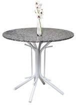 Mesa Jantar Somente Base branca + Tampo Granito 90cm Redondo 15mm Mesa Jantar Somente Base branca + Tampo Granito 90cm Redondo 15mm