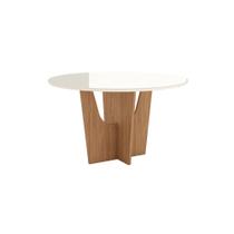 Mesa Jantar Vértice 140 Redonda Vidro Nature/Off White Mesa Jantar Vértice 140 Redonda Vidro Nature/Off White
