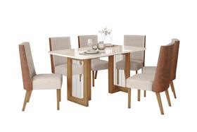 Mesa Jantar Yara 160 6 Cadeiras Anne Linho - Henn