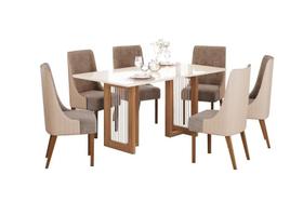 Mesa Jantar Yara 160 6 Cadeiras Ivy Cacau - Henn