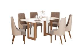 Mesa Jantar Yara 160 6 Cadeiras Ivy Cacau - Henn