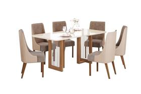 Mesa Jantar Yara 200 6 Cadeiras Ivy Cacau - Henn