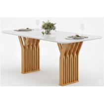 Mesa Jantar Yara Madeirado/Vidro 170cm Cedro/Off DJ Móveis Mesa Jantar Yara Madeirado/Vidro 170cm Cedro/Off DJ Móveis