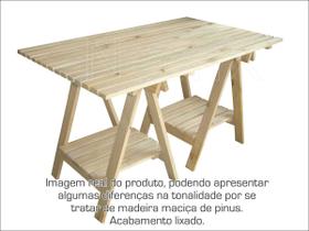 Mesa Jardim Churrasco Ripada 2 Cavaletes 1 Tampa e 2 Prateleiras 140x80cm NeonX