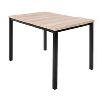 Mesa jogo sala jantar cipalfe flex tubo preto fosco tampo madeira bp laminado 1,10m Mesa jogo sala jantar cipalfe flex tubo preto fosco tampo madeira bp laminado 1,10m
