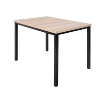 Mesa jogo sala jantar ciplafe flex tubo preto fosco tampo madeira bp 1,36m Mesa jogo sala jantar ciplafe flex tubo preto fosco tampo madeira bp 1,36m