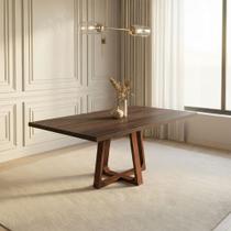 Mesa Julia 160cm Mesa de Jantar Freijó Retangular 6 Lugares para 6 Cadeiras Base Madeira Maciça Mel