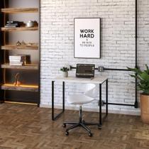 Mesa Kuadra Office 90x60x75cm Snow Estrutura Preta
