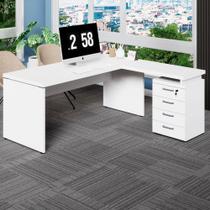 Mesa L 1,50m c/ Gaveteiro Organizador 4 Gavetas Pé Painel F5