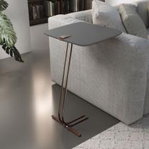 Mesa L50 Lateral Aproximação Sofá Grafitte Base Café