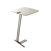 Mesa L50 Lateral Aproximação Sofá Off White Base Café
