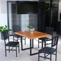 Mesa Laís de 120cm com 4 Cadeiras Ibiza Preto