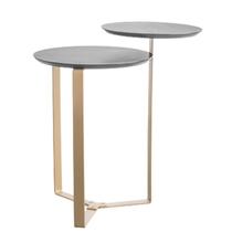 Mesa Lateral 02 Tampos Chanfrada Pe Metal Dourado Nero Artesano Mesa Lateral 02 Tampos Chanfrada Pe Metal Dourado Nero Artesano