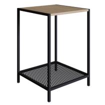 Mesa Lateral 1 Prateleira Estilo Industrial York Hanover/Preto - Artesano