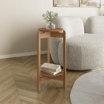 Mesa Lateral 40cm com Pés de Madeira Lizz Casa D Mesa Lateral 40cm com Pés de Madeira Lizz Casa D