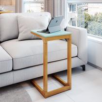 Mesa Lateral 40cm MDF com Pés de Madeira Maciça Bento Yescasa Verde Mesa Lateral 40cm MDF com Pés de Madeira Maciça Bento Yescasa Verde