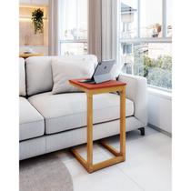 Mesa Lateral 40cm Tampo em MDF e Pés em Madeira Maciça Bento Yescasa Mesa Lateral 40cm Tampo em MDF e Pés em Madeira Maciça Bento Yescasa