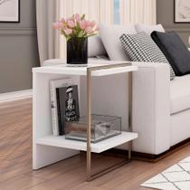Mesa Lateral 45cm para Sala de Estar c/ 1 Prateleira 100%MDF