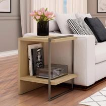 Mesa Lateral 45cm para Sala de Estar c/ 1 Prateleira 100%MDF Mesa Lateral 45cm para Sala de Estar c/ 1 Prateleira 100%MDF