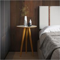 Mesa Lateral 4601 Pés Palito Ofertamo Sala Off White/Freijó Mesa Lateral 4601 Pés Palito Ofertamo Sala Off White/Freijó