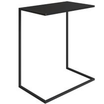 Mesa Lateral 67cm Estrutura Preta - Preta Mesa Lateral 67cm Estrutura Preta - Preta