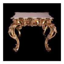 Mesa Lateral 75cm Luiz XV Imponente Folha Ouro