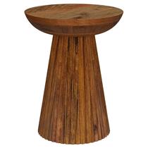 Mesa lateral Accent Benzara Ureo redonda em madeira de manga 36x36x46 cm Mesa lateral Accent Benzara Ureo redonda em madeira de manga 36x36x46 cm