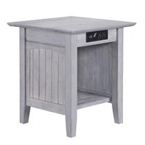 Mesa Lateral AFI Nantucket Driftwood com Carregador 51x51x56cm