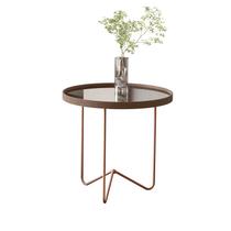 Mesa Lateral Alamanda Castanho Pe Bronze - Moveis JB
