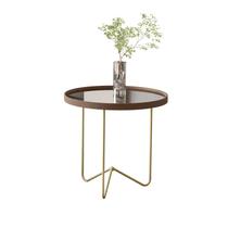Mesa Lateral Alamanda Castanho Pe Dourado - Moveis JB