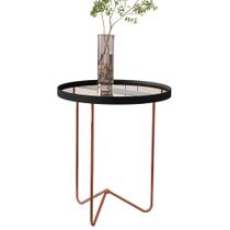 Mesa Lateral Alamanda Sala Espelhada com Pés Metálicos