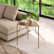 Mesa Lateral Alta L54 X A56cm MDF Louro/Dourado Mesa Lateral Alta L54 X A56cm MDF Louro/Dourado