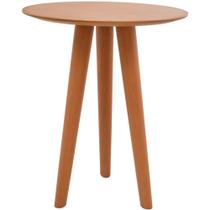 Mesa Lateral Alta Pé Palito em Madeira Maciça com Tampo Lâminado