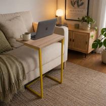 Mesa Lateral Apoio Para Sofá Notebook Estudos Home Office Multifuncional Design Decorativo e Moderno