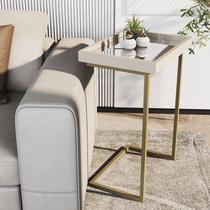 Mesa Lateral Apoio Sofa Com Espelho 4774 Perola Dourada Mesa Lateral Apoio Sofa Com Espelho 4774 Perola Dourada