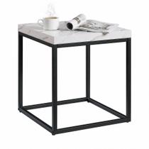 Mesa Lateral/Auxiliar CENSI com Acabamento em Mármore Branco de 45 cm Mesa Lateral/Auxiliar CENSI com Acabamento em Mármore Branco de 45 cm
