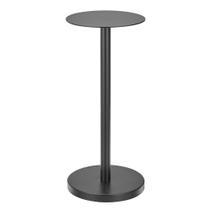Mesa lateral/auxiliar para bebidas mDesign com tampo de vidro - alta, redonda, preta Mesa lateral/auxiliar para bebidas mDesign com tampo de vidro - alta, redonda, preta