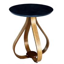 Mesa Lateral Bella 60x70cm (Pé Cebola) Vidro Preto Mesa Lateral Bella 60x70cm (Pé Cebola) Vidro Preto