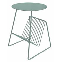 Mesa lateral Benzara Zeo 36cm com tampo redondo verde sálvia