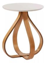 Mesa Lateral Canto Cebola Laqueada Base Madeira Laminada Off White Mesa Lateral Canto Cebola Laqueada Base Madeira Laminada Off White