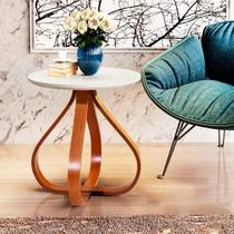 Mesa Lateral Canto Cebola Laqueada Base Madeira Laminada Off White Mesa Lateral Canto Cebola Laqueada Base Madeira Laminada Off White